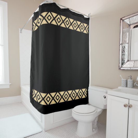 "Zwarte diamant" Douchegordijn (In situ)