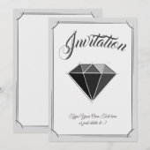 Zwarte Diamant Edelsteen Sieraden. Kaart (Voorkant / Achterkant)