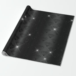 Zwarte Diamant Elegante Glans Trouw Verlovingsring Cadeaupapier