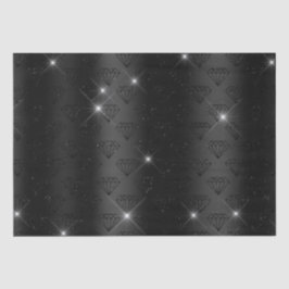 Zwarte Diamant Elegante Glans Trouw Verlovingsring Tissuepapier