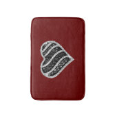 Zwarte Diamant Hart Badmat (Voorkant Verticaal)