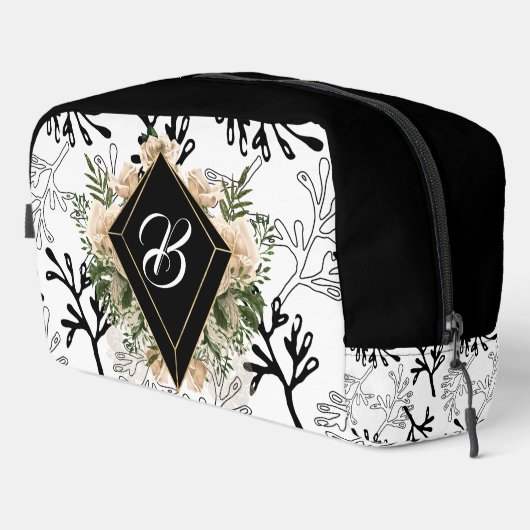 Zwarte Diamant met Monogram Toilettasje (Rechterhoek)