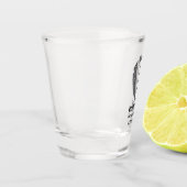 Zwarte diamant patroon bruidsjonker smoking shot glas (Links)