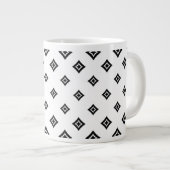 Zwarte Diamant Patroon Polka Jumbo Mok (Voorkant rechts)