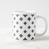 Zwarte Diamant Patroon Polka Jumbo Mok (Rechts)