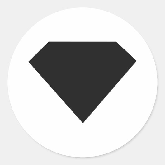 Zwarte diamant sterretje ronde sticker (Voorkant)