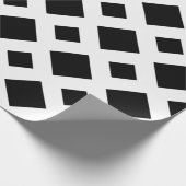 Zwarte Diamant, Vetgedrukte Witte Rand Geometrisch Cadeaupapier (Hoek)