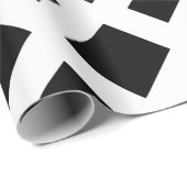 Zwarte Diamant, Vetgedrukte Witte Rand Geometrisch Cadeaupapier (Rol Hoek)