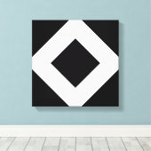 Zwarte diamant, witte rand canvas afdruk (Insitu (Houten vloer))