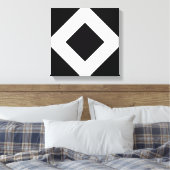 Zwarte diamant, witte rand canvas afdruk (Insitu (Slaapkamer))