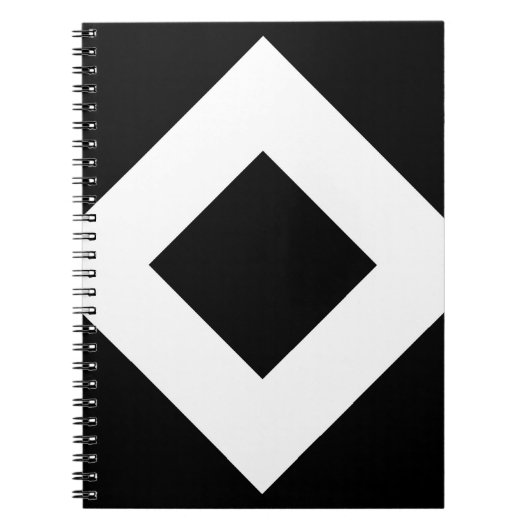Zwarte diamant, witte rand notitieboek (Voorkant)
