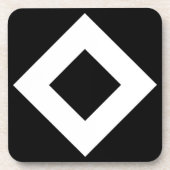 Zwarte diamant, witte rand onderzetter (Voorkant)