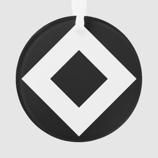 Zwarte diamant, witte rand ornament (achterkant)