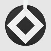 Zwarte diamant, witte rand ornament (voorkant)