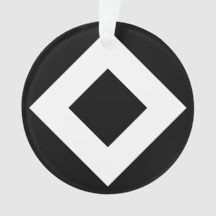 Zwarte diamant, witte rand ornament