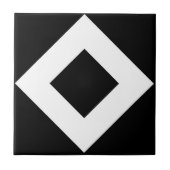 Zwarte diamant, witte rand tegeltje (Voorkant)