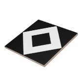 Zwarte diamant, witte rand tegeltje (Zijkant)