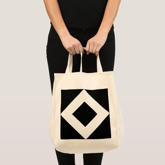 Zwarte diamant, witte rand tote bag (Voorkant (product))