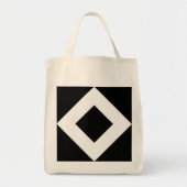 Zwarte diamant, witte rand tote bag (Voorkant)