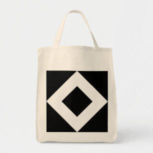 Zwarte diamant, witte rand tote bag