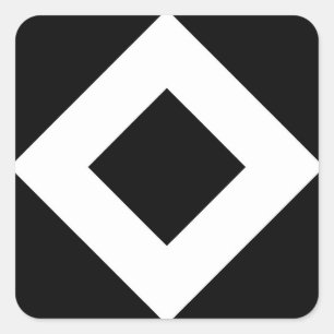 Zwarte diamant, witte rand vierkante sticker