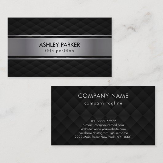 Zwarte diamanten achtergrond visitekaartje (Voorkant / Achterkant)