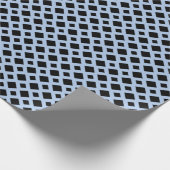 Zwarte diamanten op lichtblauw cadeaupapier (Hoek)