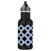 Zwarte diamanten op lichtblauw waterfles  (Rechts)