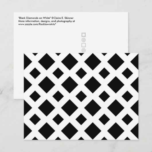 Zwarte diamanten op wit briefkaart (Voorkant / Achterkant)