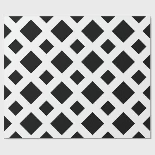 Zwarte diamanten op wit cadeaupapier (Vlak)