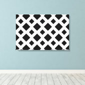 Zwarte diamanten op wit canvas afdruk (Insitu (Houten vloer))