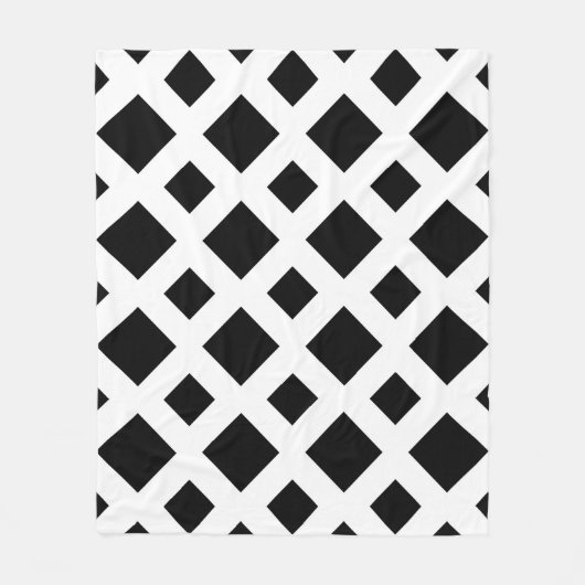 Zwarte diamanten op wit fleece deken (Voorkant)
