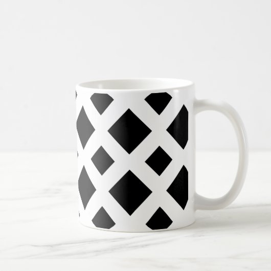 Zwarte diamanten op wit koffiemok (Rechts)