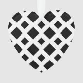 Zwarte diamanten op wit ornament (voorkant)