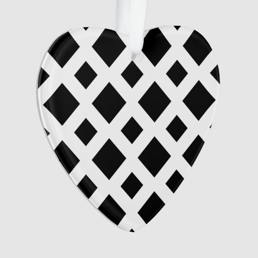 Zwarte diamanten op wit ornament (voorkant)