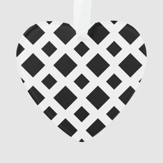 Zwarte diamanten op wit ornament (achterkant)