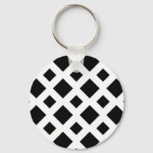 Zwarte diamanten op wit sleutelhanger (Voorkant)