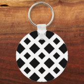 Zwarte diamanten op wit sleutelhanger (Voorkant)