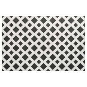 Zwarte diamanten op witte geometrische verbinding stof