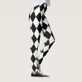 Zwarte Diamanten Op Witte Leggings (Rechts)
