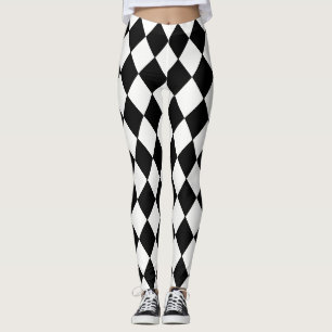 Zwarte Diamanten Op Witte Leggings