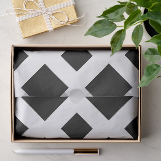 Zwarte diamanten op wittepapier tissuepapier (Geschenk)