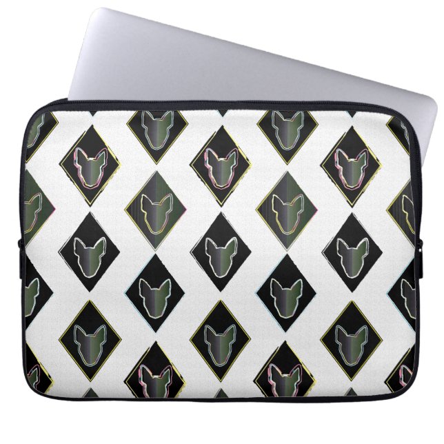 Zwarte diamantstier Terrier Laptop Sleeve (Voorkant)