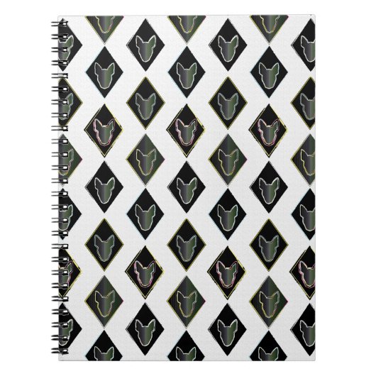 Zwarte diamantstier Terrier Notitieboek (Voorkant)