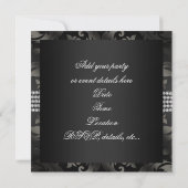 Zwarte Diamond Black Tie-feest Kaart (Achterkant)