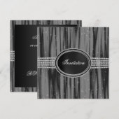 Zwarte Diamond Black Tie Feest Kaart (Voorkant / Achterkant)