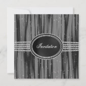 Zwarte Diamond Black Tie Feest Kaart (Voorkant)