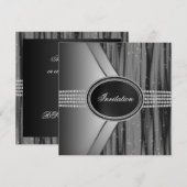 Zwarte Diamond Black Tie Feest Kaart (Voorkant / Achterkant)