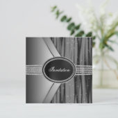 Zwarte Diamond Black Tie Feest Kaart (Staand voorkant)