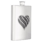 Zwarte Diamond Heart Flask Flacon (Rechts)